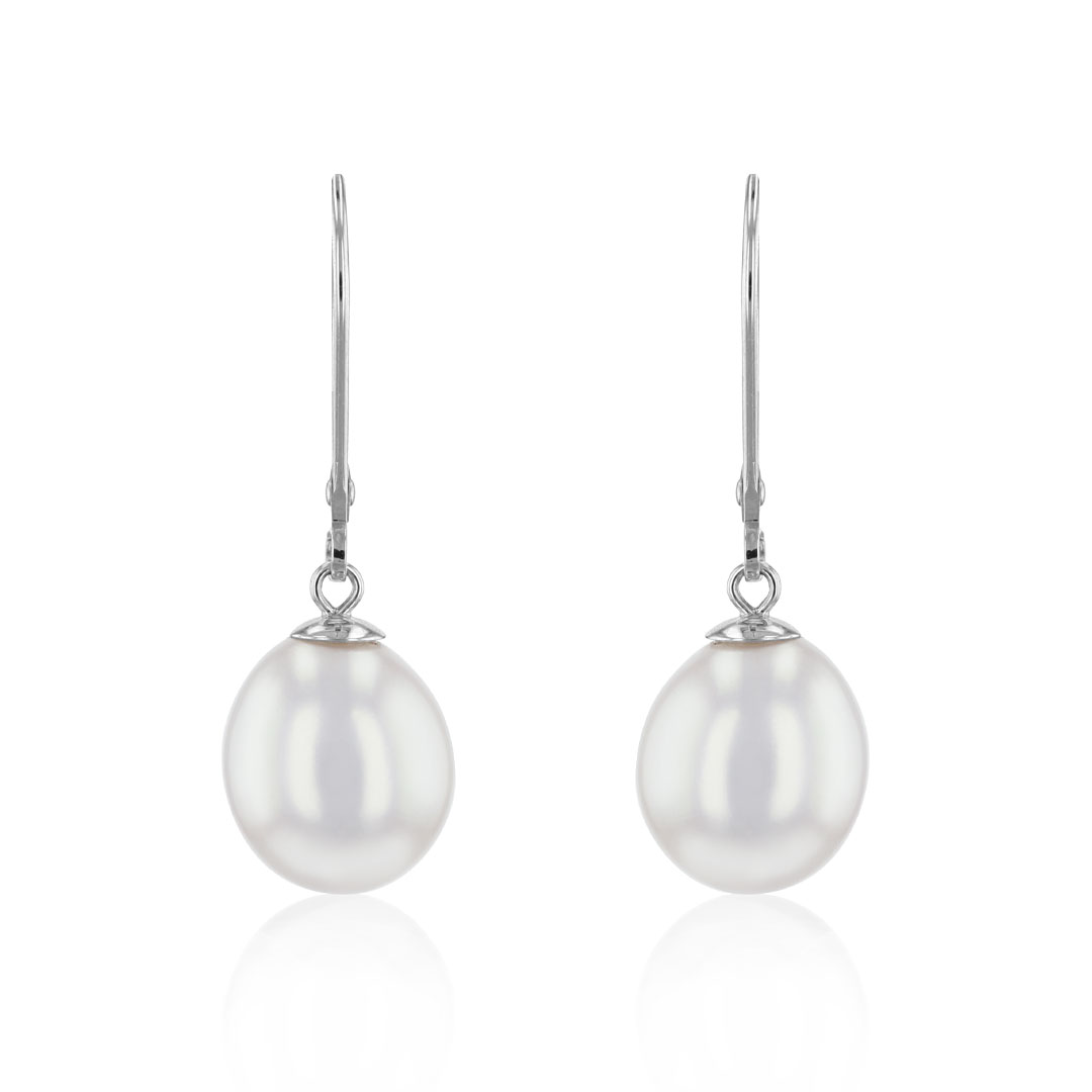  Brisur-Goldhänger mit Süßwasser-Zuchtperle 