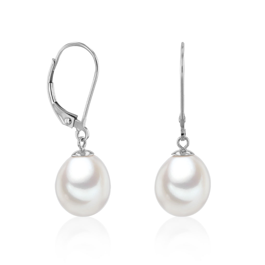  Brisur-Goldhänger mit Süßwasser-Zuchtperle 